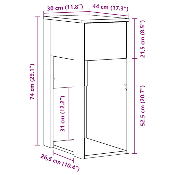 Computerschrank Mit Schublade 30X44X74 Cm