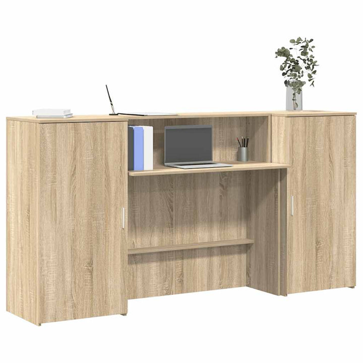 Empfangstheke Braun Eichen-Optik 200X50X103,5 Cm Holzwerkstoff