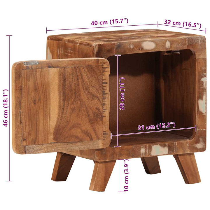 Nachttisch 40X32X46 Cm Altholz Massiv