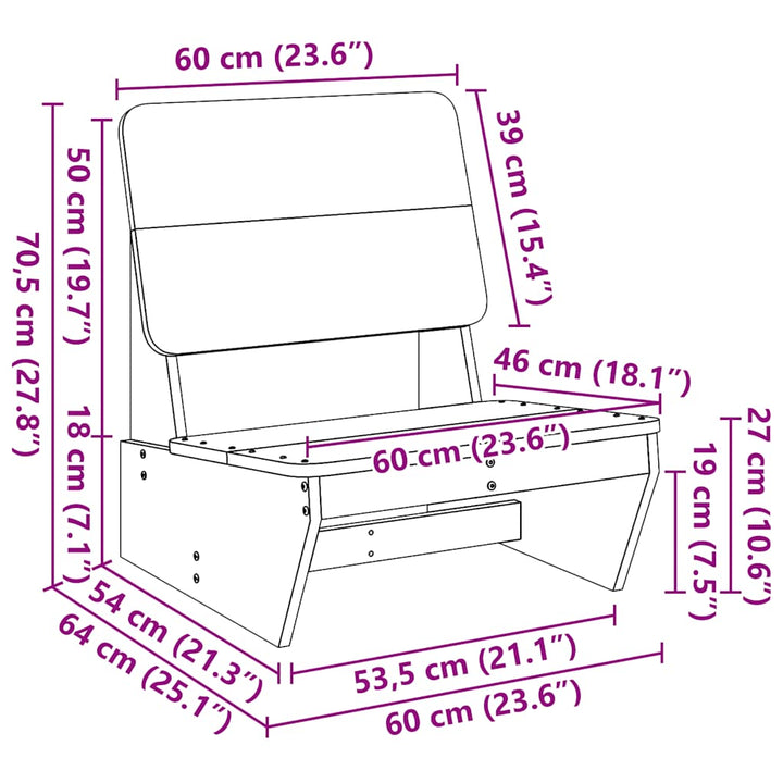 Gartenstühle 2 Stk. 60X64X70,5 Cm Wachsbraun