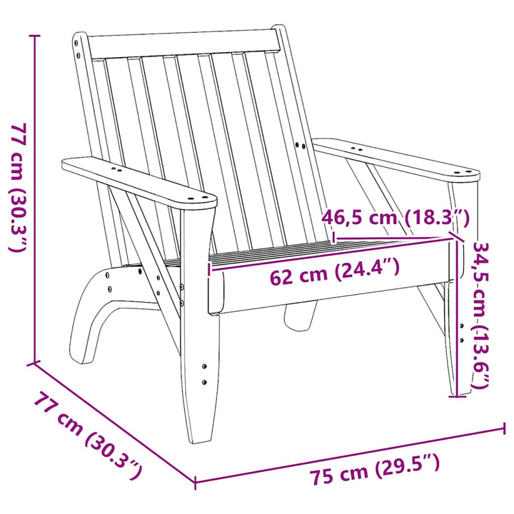 Adirondack-Gartenstuhl 75X77X77 Cm Massivholz Douglasie