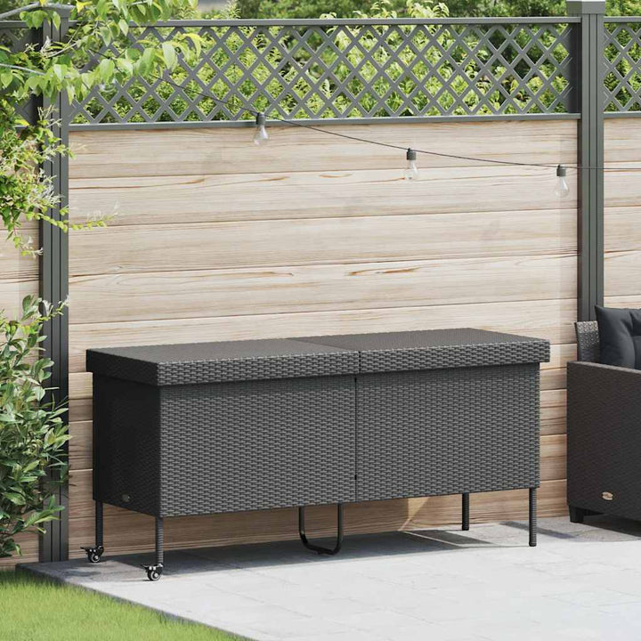 Gartentruhe Mit Rollen Poly Rattan