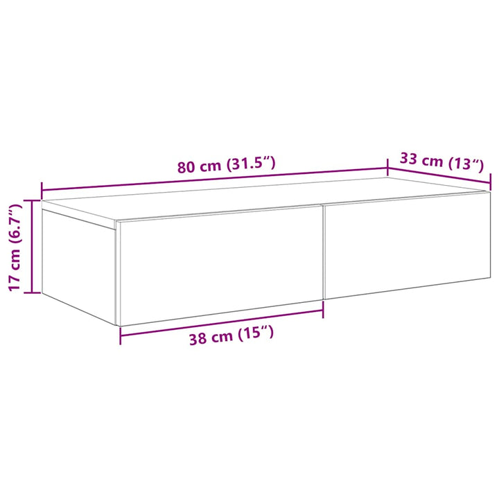 Wandregal Mit Schubladen Holzwerkstoff