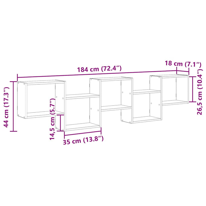 Würfelregal 5 Fächer Holzwerkstoff