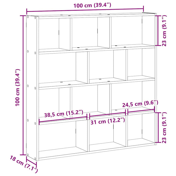 Würfelregal 12 Fächer Holzwerkstoff