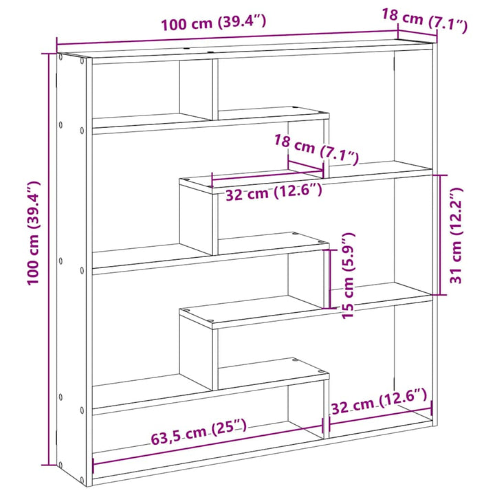 Würfelregal 7 Fächer Holzwerkstoff