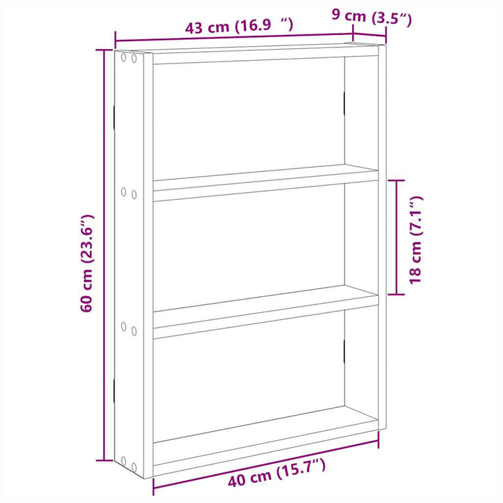 Wandregal 43X9X60 Cm Holzwerkstoff