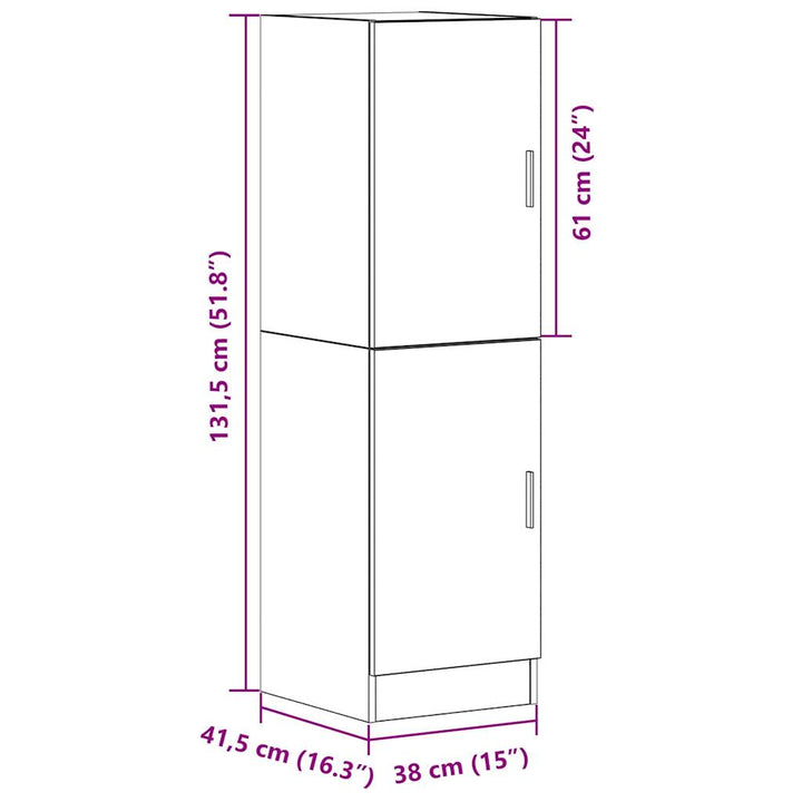 Küchenschrank Sonoma-Eiche 38X41,5X131,5 Cm Holzwerkstoff