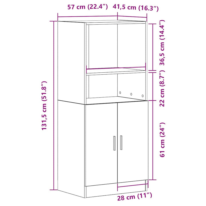 Küchenschrank 57X41,5X131,5 Cm Holzwerkstoff