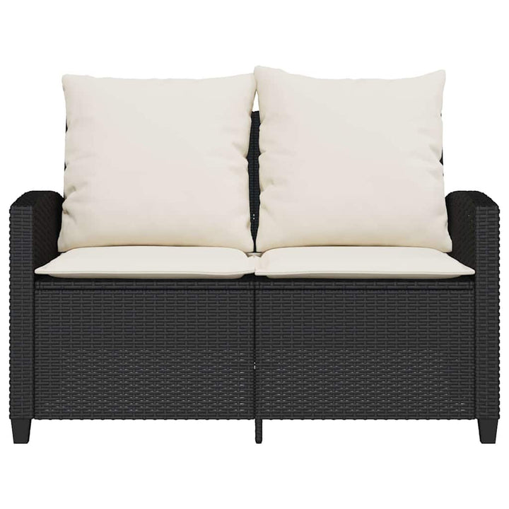 Gartensofa 2-Sitzer Mit Kissen & Tisch Poly Rattan