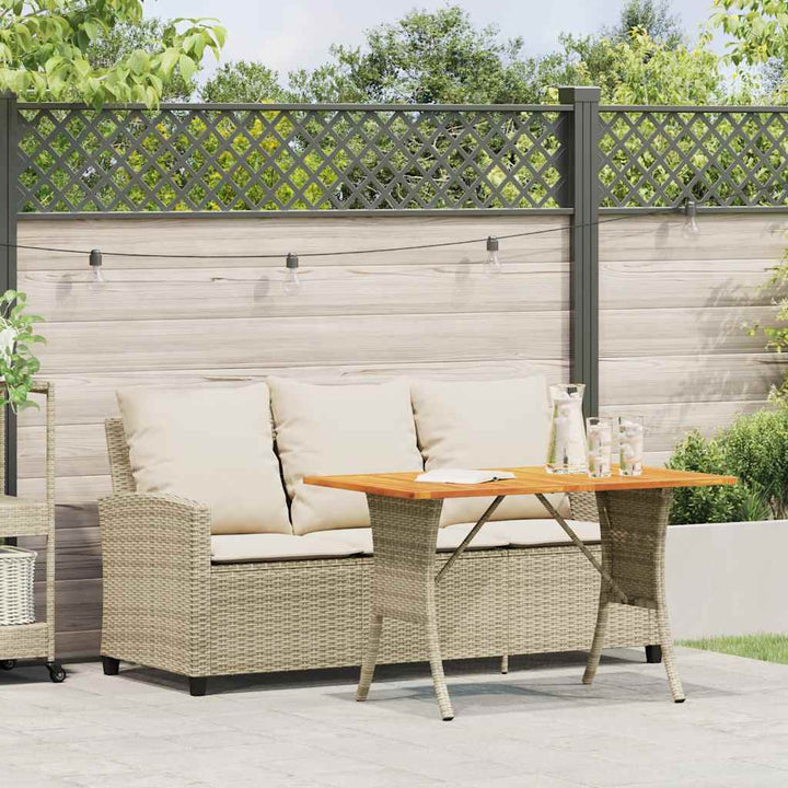 Gartensofa 3-Sitzer Mit Kissen & Tisch Poly Rattan