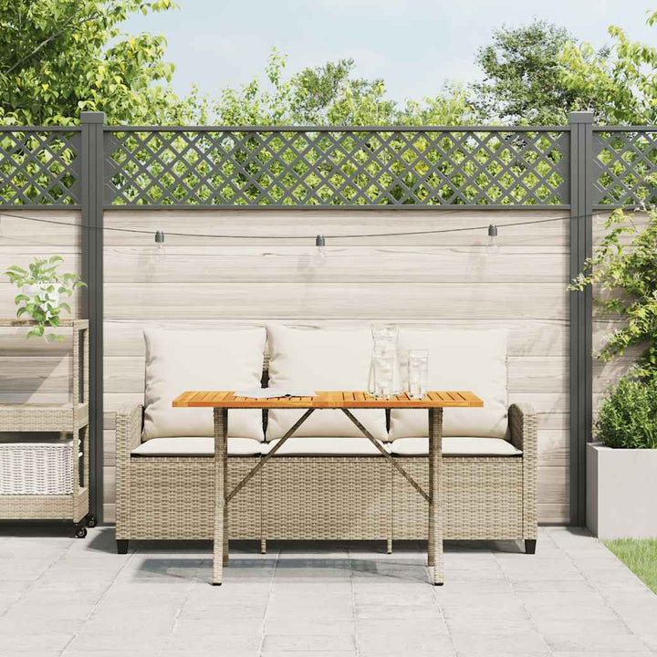 Gartensofa 3-Sitzer Mit Kissen & Tisch Poly Rattan