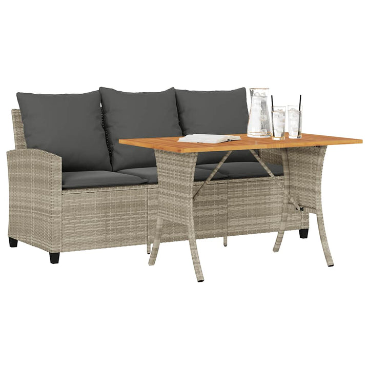 Gartensofa 3-Sitzer Mit Kissen & Tisch Poly Rattan