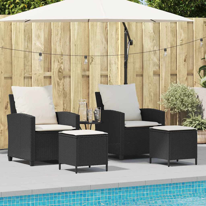 4-Tlg. Garten-Sofagarnitur Mit Kissen Poly Rattan