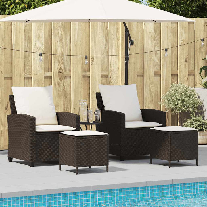 4-Tlg. Garten-Sofagarnitur Mit Kissen Poly Rattan