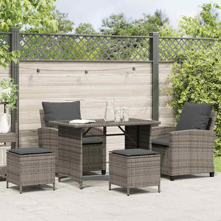 4-Tlg. Garten-Sofagarnitur Mit Kissen Poly Rattan