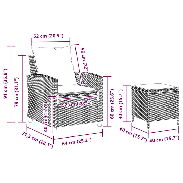 4-Tlg. Garten-Sofagarnitur Mit Kissen Poly Rattan