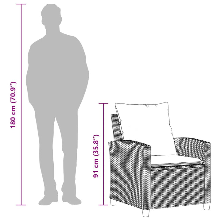 4-Tlg. Garten-Sofagarnitur Mit Kissen Poly Rattan