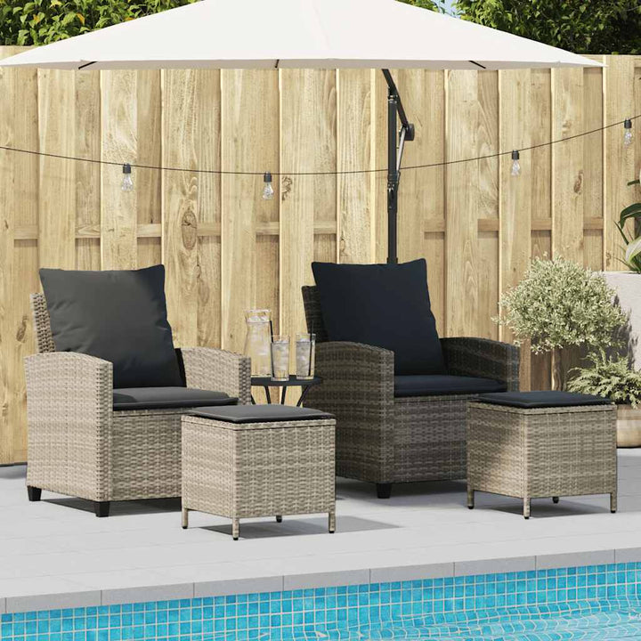 4-Tlg. Garten-Sofagarnitur Mit Kissen Poly Rattan