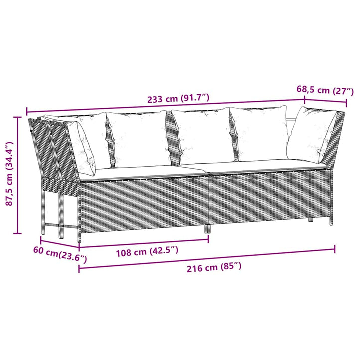 Gartensofa Mit Kissen Poly Rattan