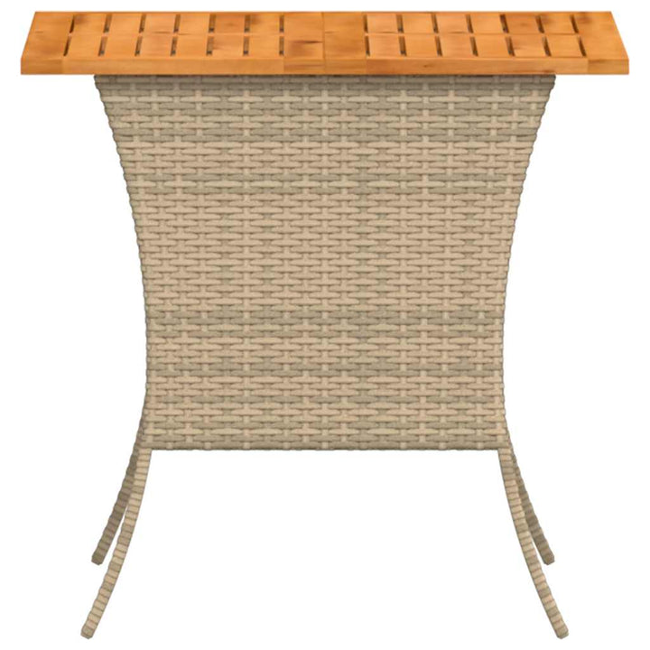 Gartentisch Mit Akazienholzplatte 105X75X72Cm Poly Rattan