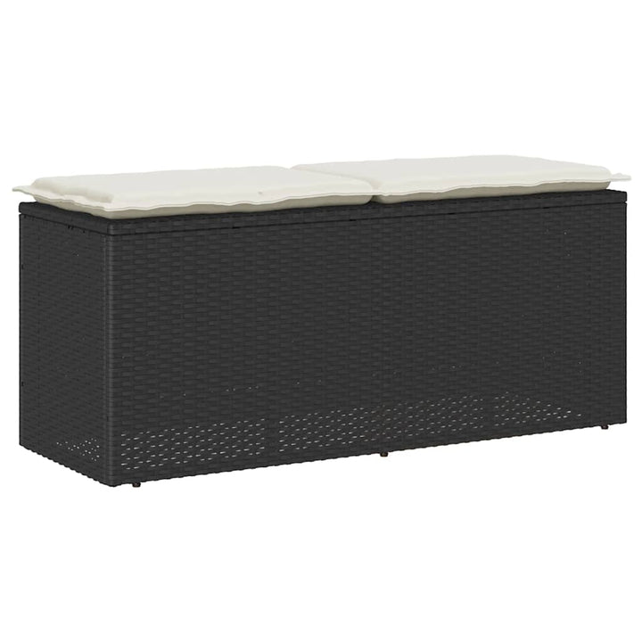 Gartenbank Mit Kissen Beige 110X40X44 Cm Poly Rattan