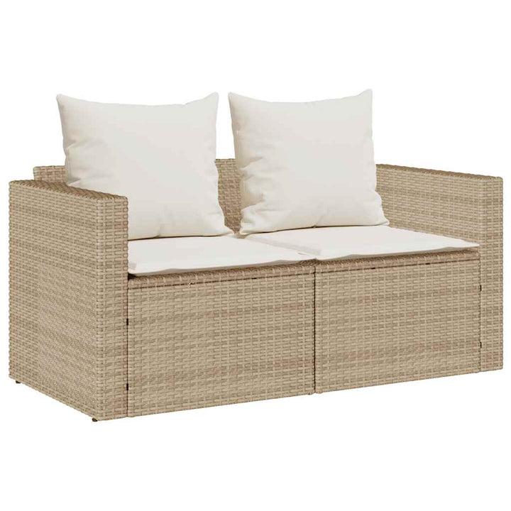 5-Tlg. Garten-Sofagarnitur Kissen Stapelbar Poly Rattan