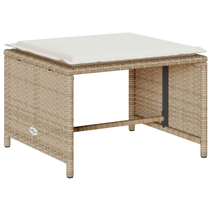 5-Tlg. Garten-Sofagarnitur Kissen Stapelbar Poly Rattan