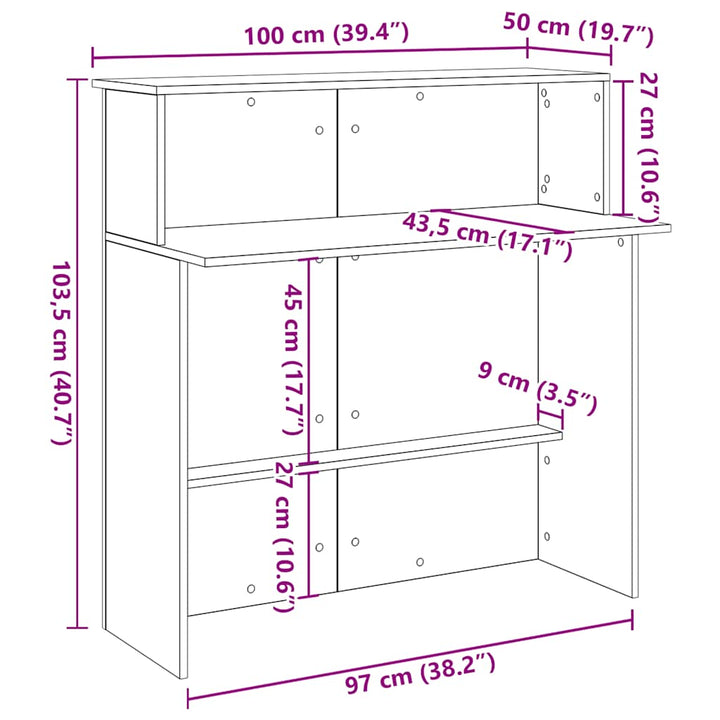 Empfangstheke 100X50X103,5 Cm Holzwerkstoff