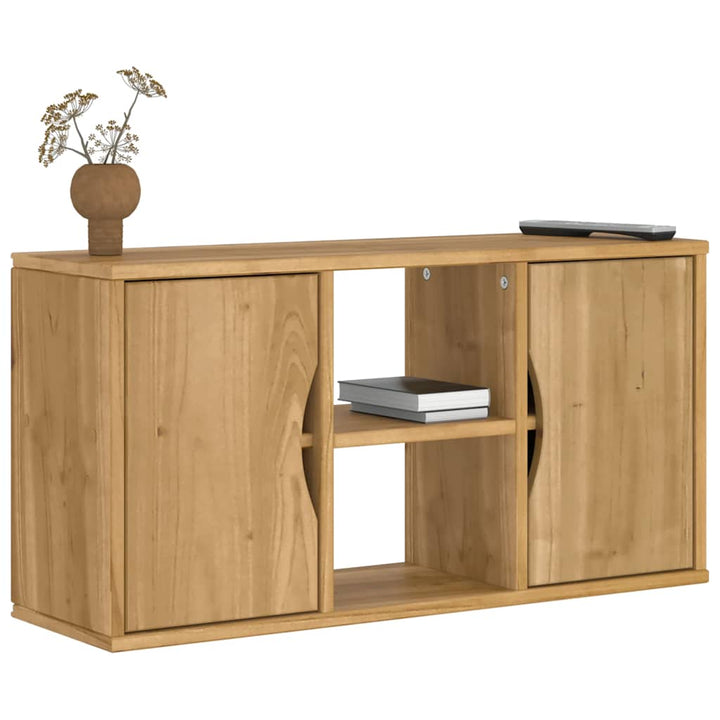 Tv-Schrank Mit Schublade 79X24X40 Cm Massivholz Kiefer