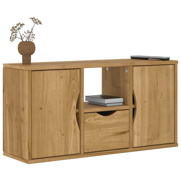 Tv-Schrank Mit Schublade 79X24X40 Cm Massivholz Kiefer