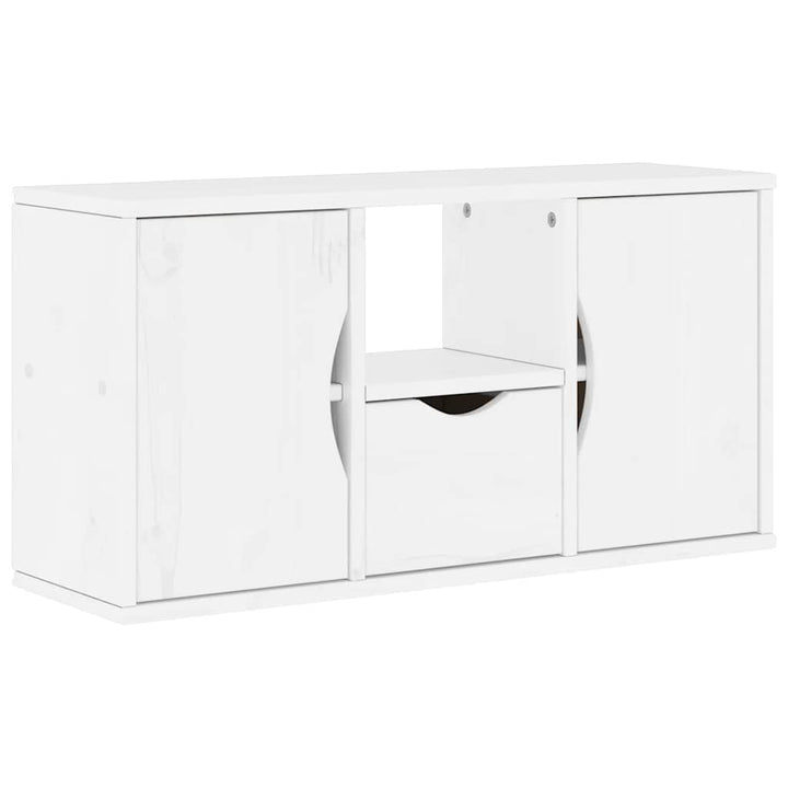 Tv-Schrank Mit Schublade 79X24X40 Cm Massivholz Kiefer