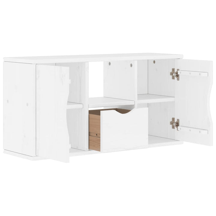 Tv-Schrank Mit Schublade 79X24X40 Cm Massivholz Kiefer