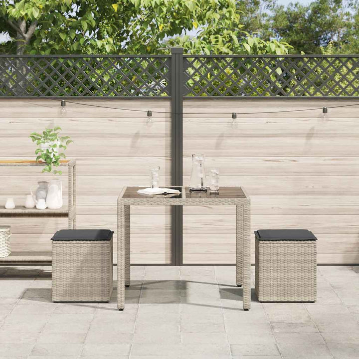 Gartenhocker Mit Kissen 2 Stk. 40X40X43 Cm Poly Rattan