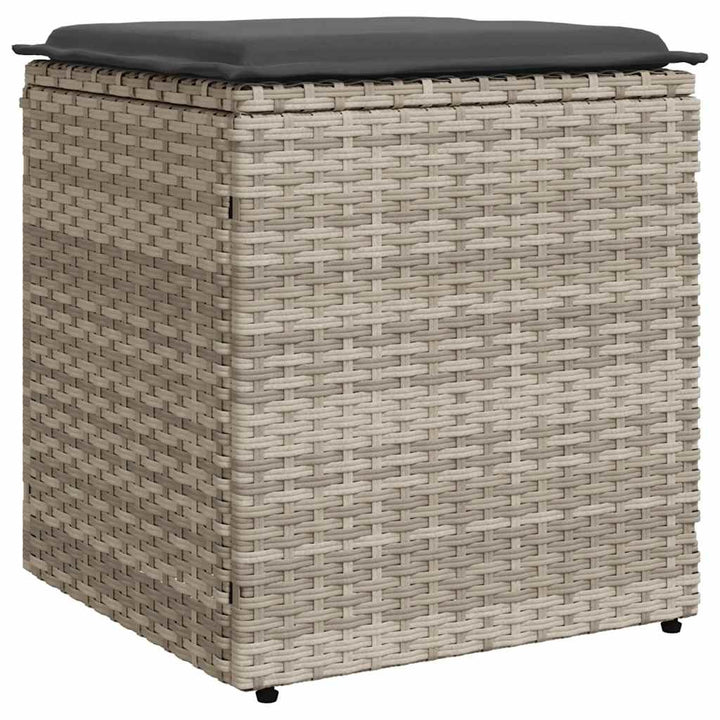 Gartenhocker Mit Kissen 2 Stk. 40X40X43 Cm Poly Rattan