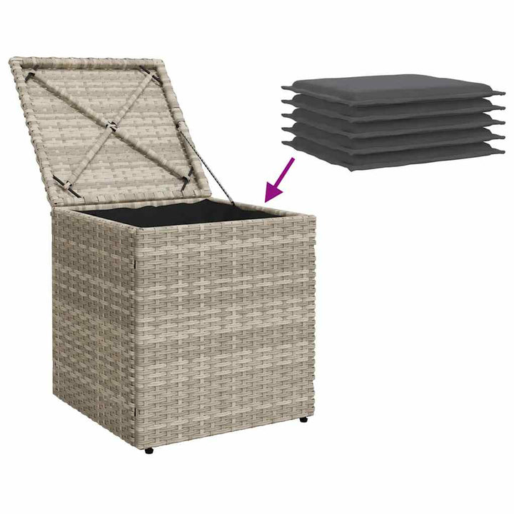 Gartenhocker Mit Kissen 2 Stk. 40X40X43 Cm Poly Rattan