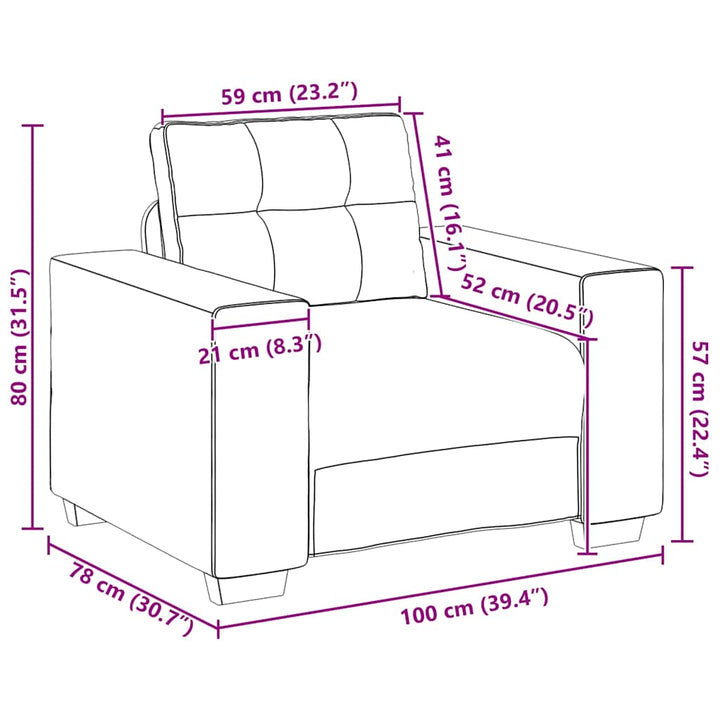 Sessel Hellgrau 59 Cm Stoff