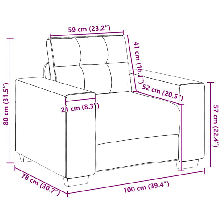 Sessel Schwarz 59 Cm Stoff