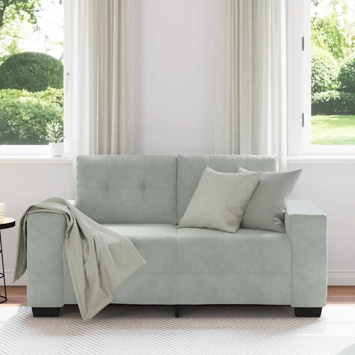 Zweisitzer-Sofa Hellgrau 120 Cm Samt