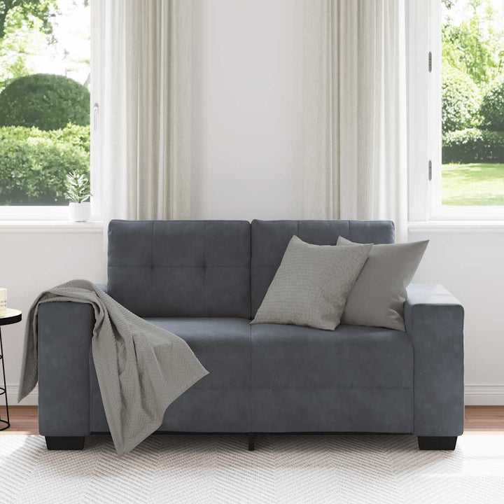 Zweisitzer-Sofa Dunkelgrau 120 Cm Samt