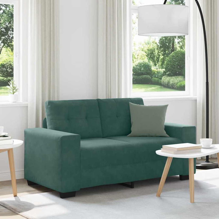 Zweisitzer-Sofa Dunkelgrün 120 Cm Samt