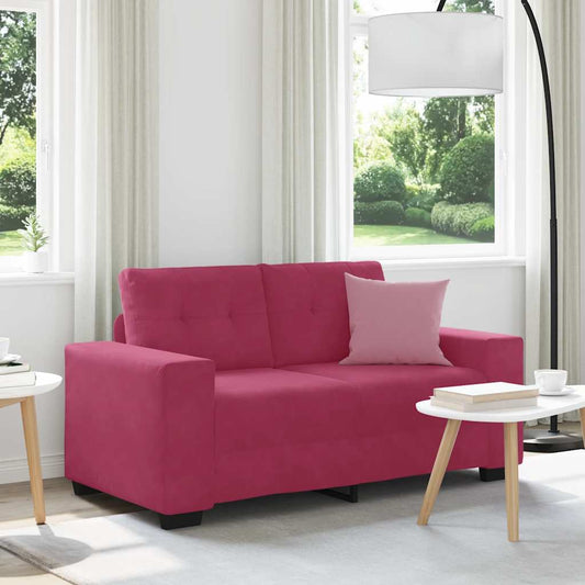 Zweisitzer-Sofa Weinrot 120 Cm Samt