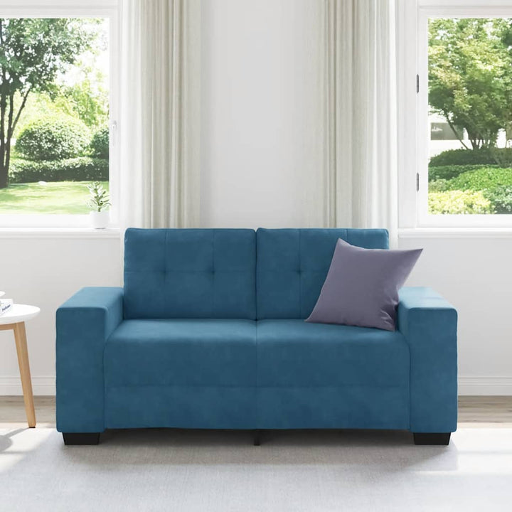 Zweisitzer-Sofa Blau 120 Cm Samt