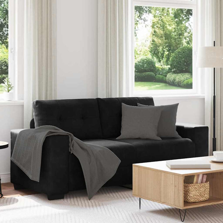 Zweisitzer-Sofa Schwarz 140 Cm Samt