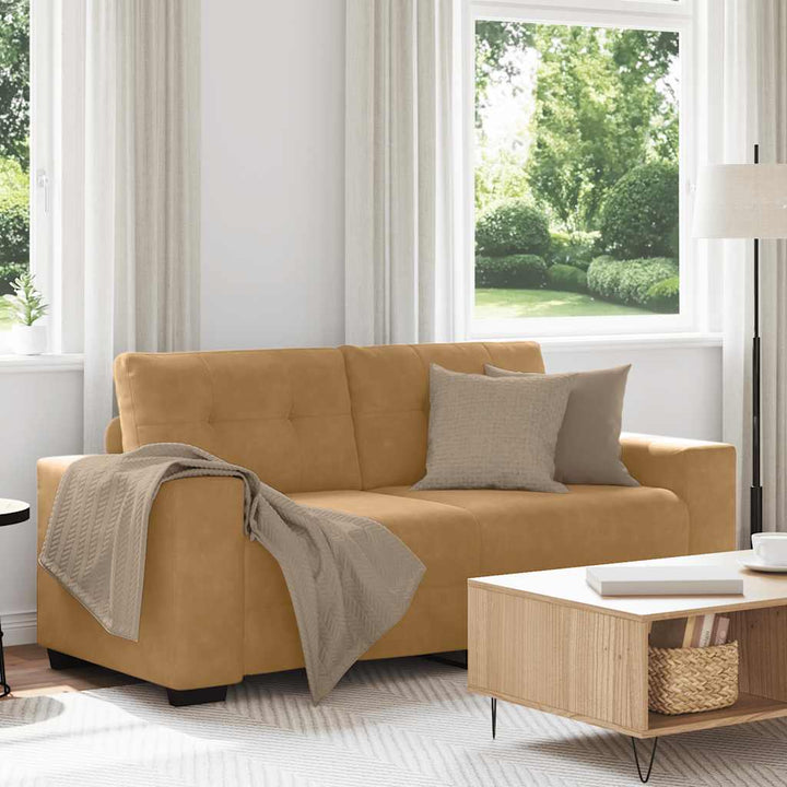 Zweisitzer-Sofa Braun 140 Cm Samt