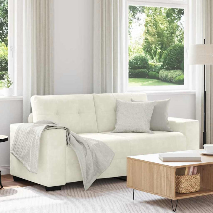 Zweisitzer-Sofa Creme 140 Cm Samt