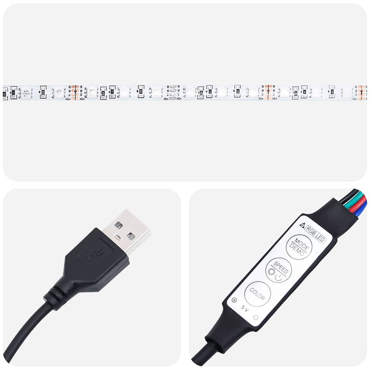 Nachttisch Mit Led-Leuchten -Optik 38X34X