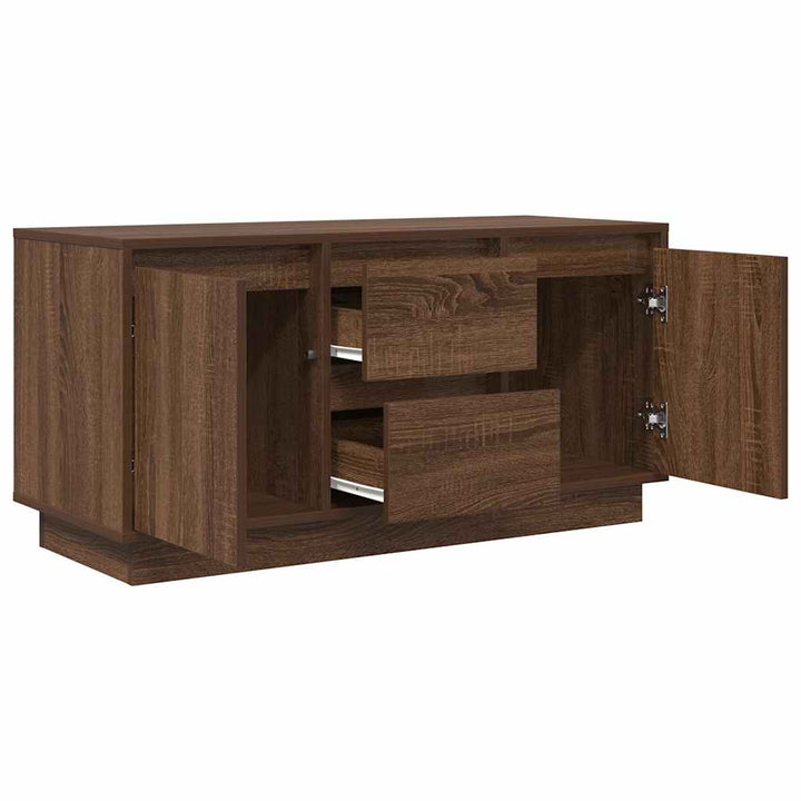 Tv-Schrank Mit Led-Leuchten Braun Eichen-Optik 100X41X50 Cm