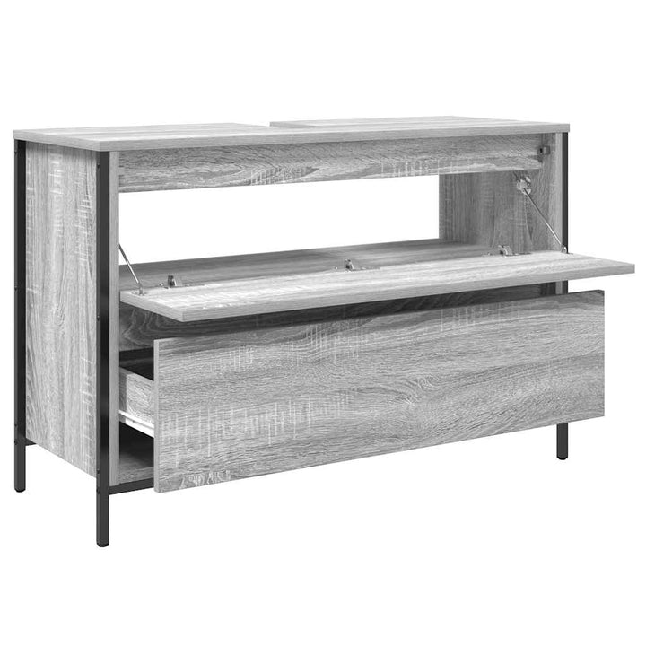 Waschbeckenunterschrank Mit Schubladen Grau Sonoma 90X34,5X60Cm