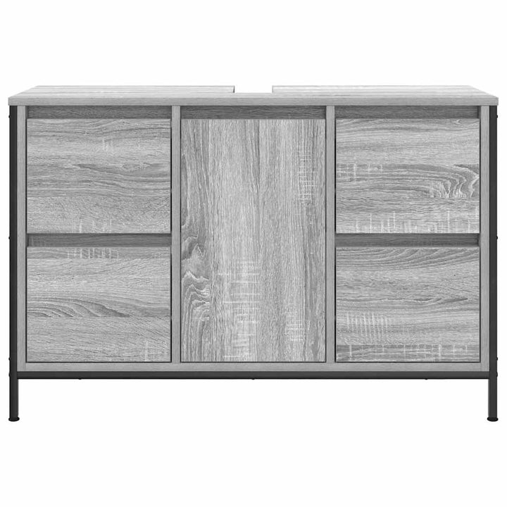 Waschbeckenunterschrank Mit Schubladen Grau Sonoma 90X34,5X60Cm